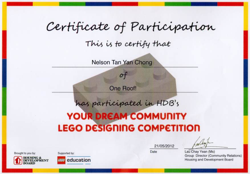 hdb lego competition cert